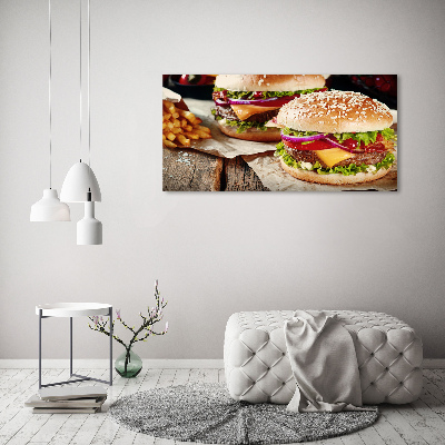 Print on acrylic hamburgers