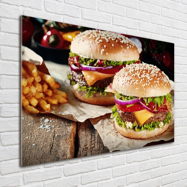 Print on acrylic hamburgers