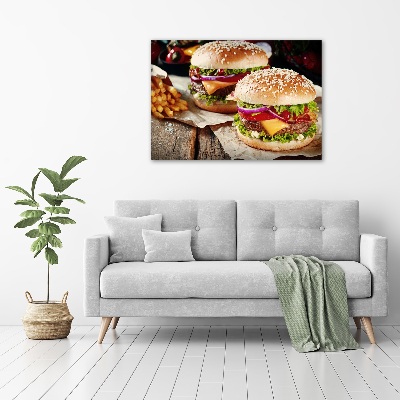 Print on acrylic hamburgers