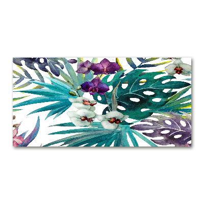 Acrylic wall art Tropical flowers