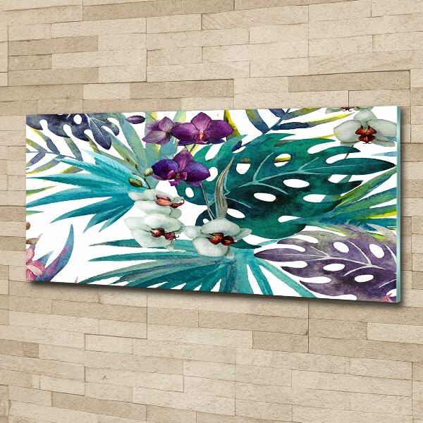 Acrylic wall art Tropical flowers