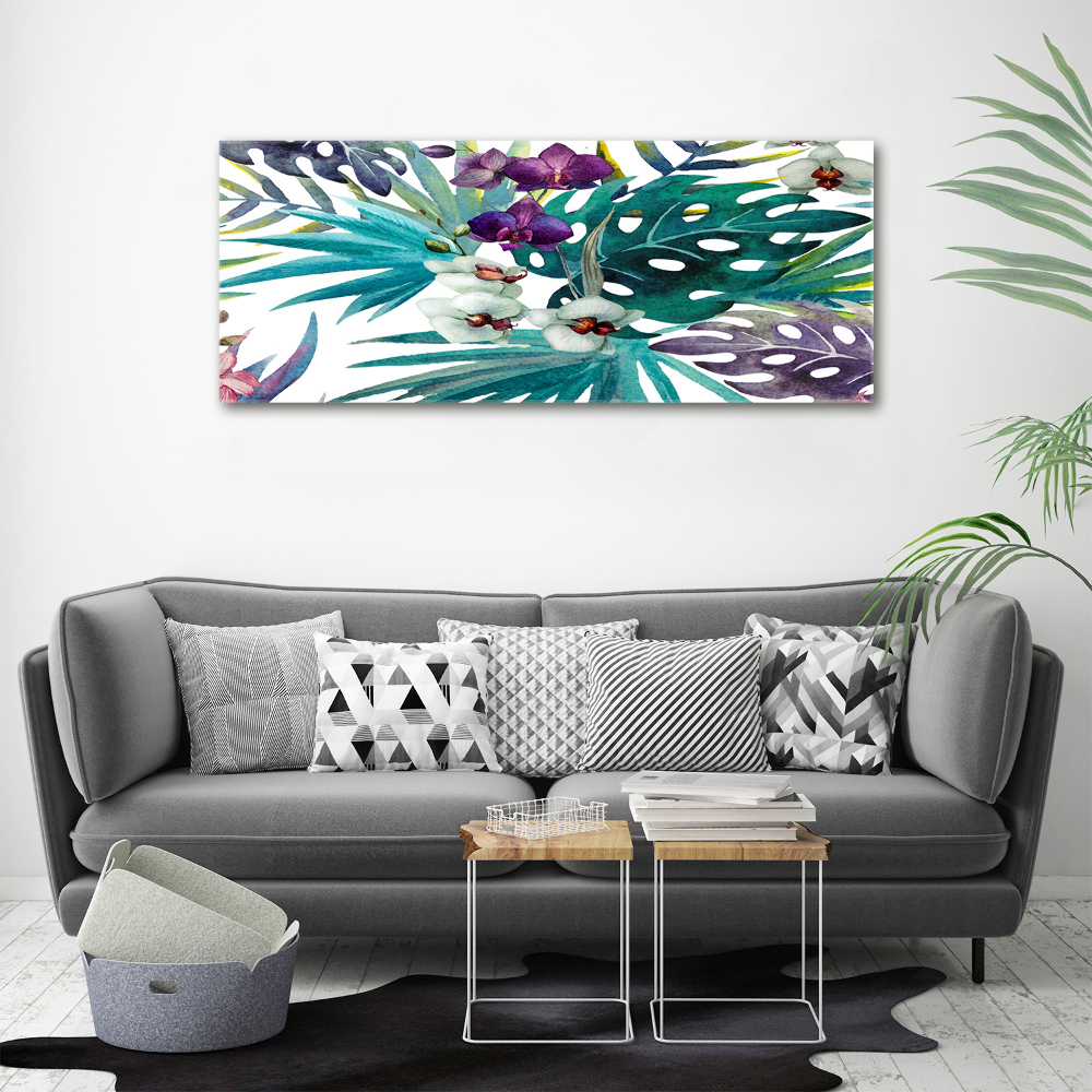 Acrylic wall art Tropical flowers