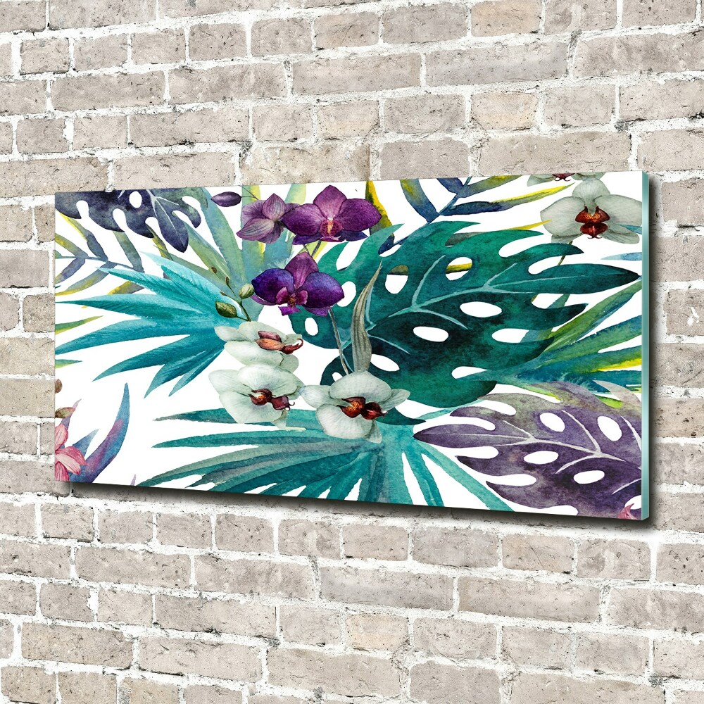 Acrylic wall art Tropical flowers