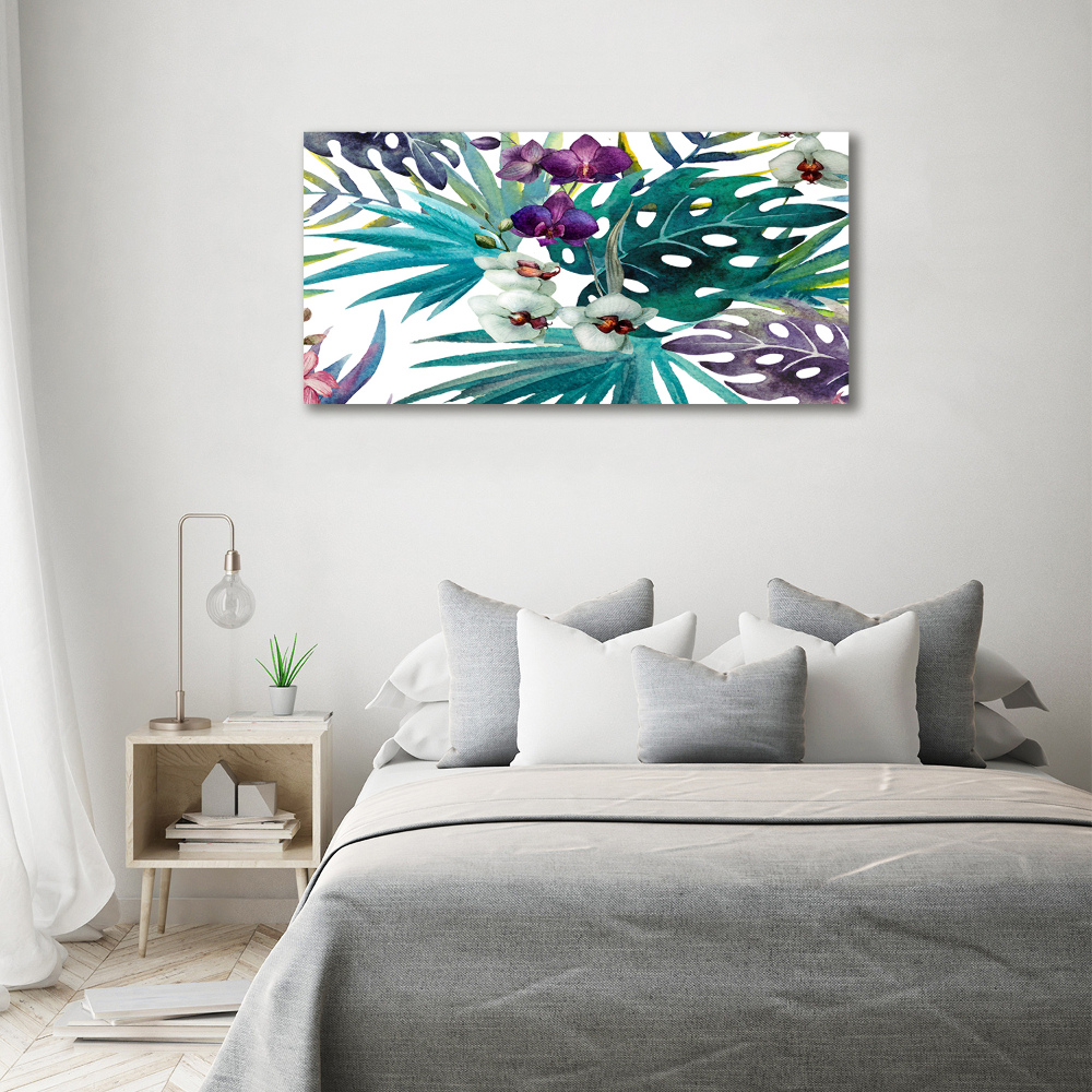 Acrylic wall art Tropical flowers