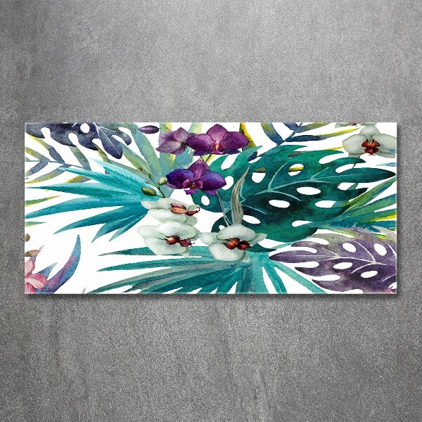 Acrylic wall art Tropical flowers