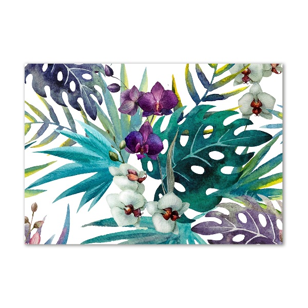 Acrylic wall art Tropical flowers