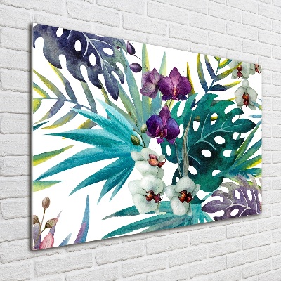 Acrylic wall art Tropical flowers