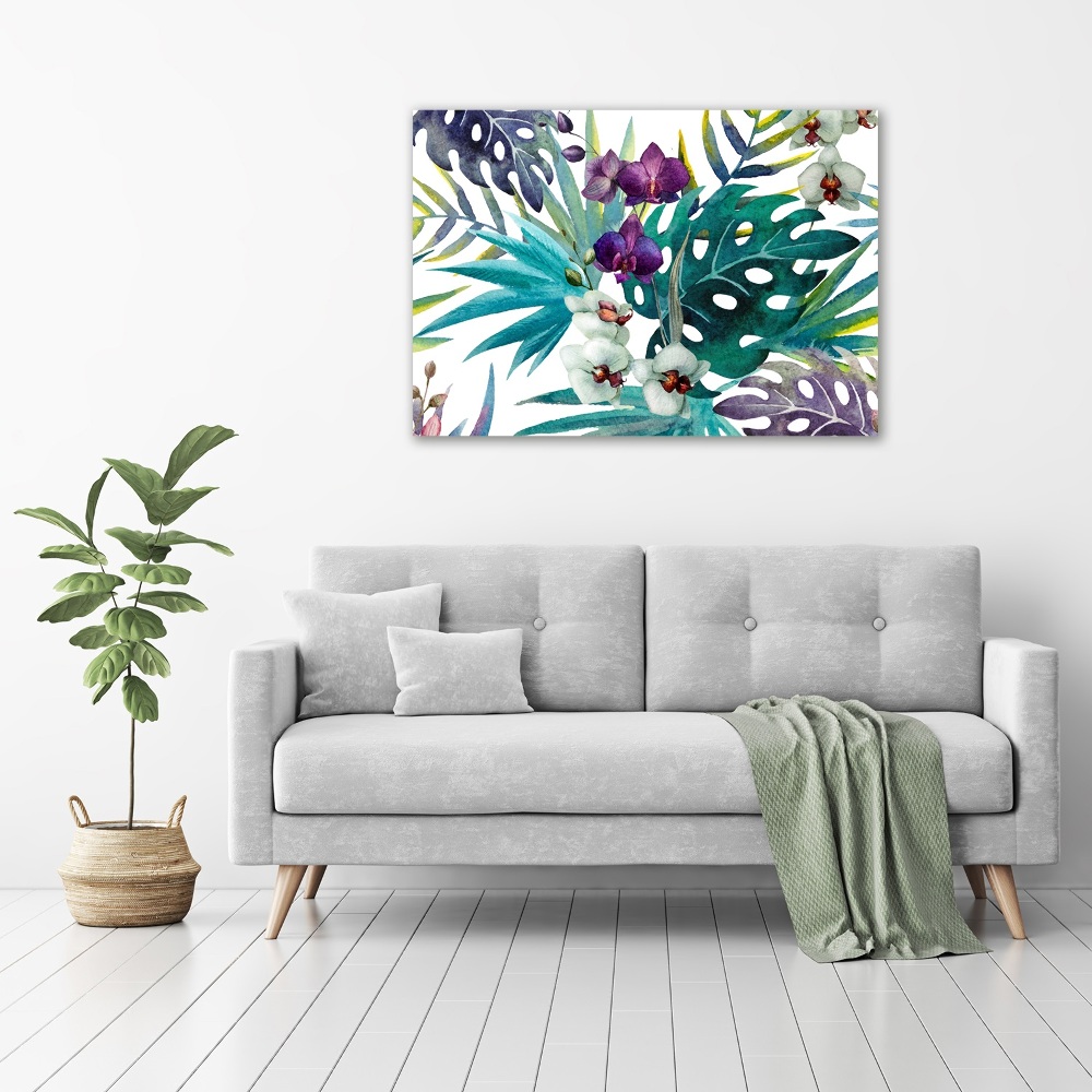 Acrylic wall art Tropical flowers