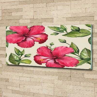 Acrylic wall art Pink hibiscus