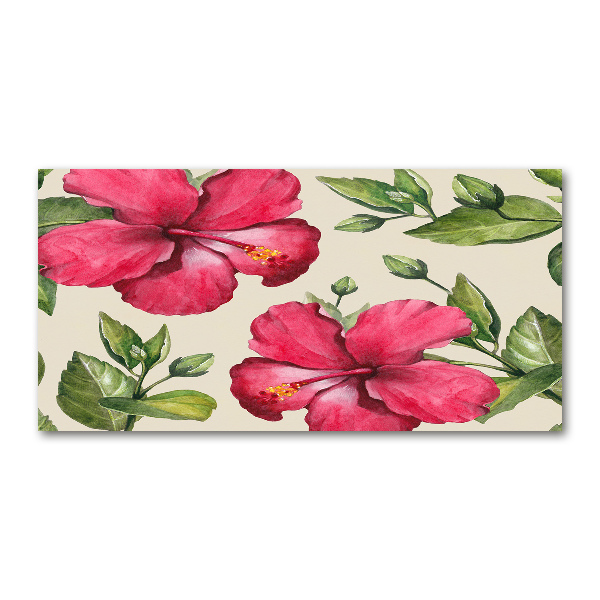 Acrylic wall art Pink hibiscus