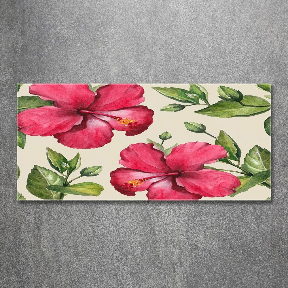 Acrylic wall art Pink hibiscus