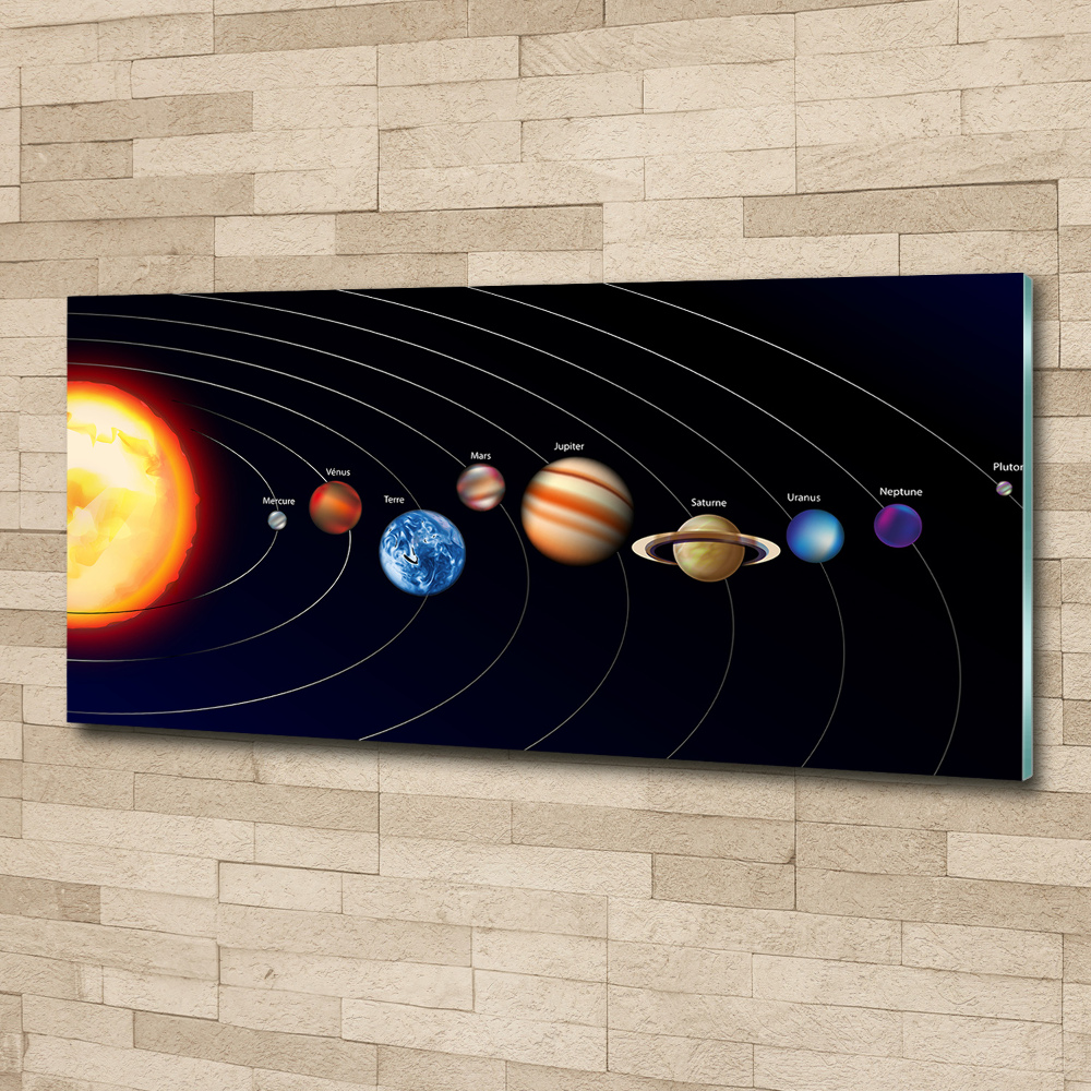 Glass acrylic wall art Solar system