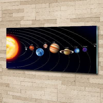 Glass acrylic wall art Solar system