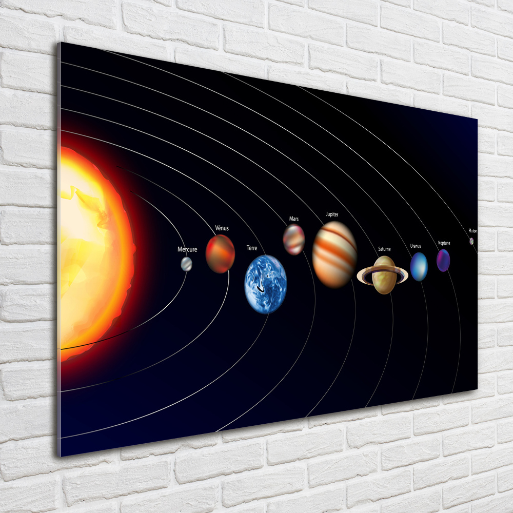 Glass acrylic wall art Solar system