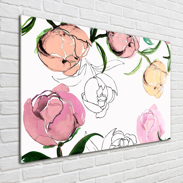 Acrylic wall art Peony buds