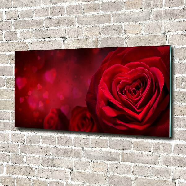 Print on acrylic Red heart rose