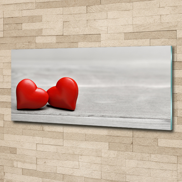 Wall art acrylic Hearts on wood