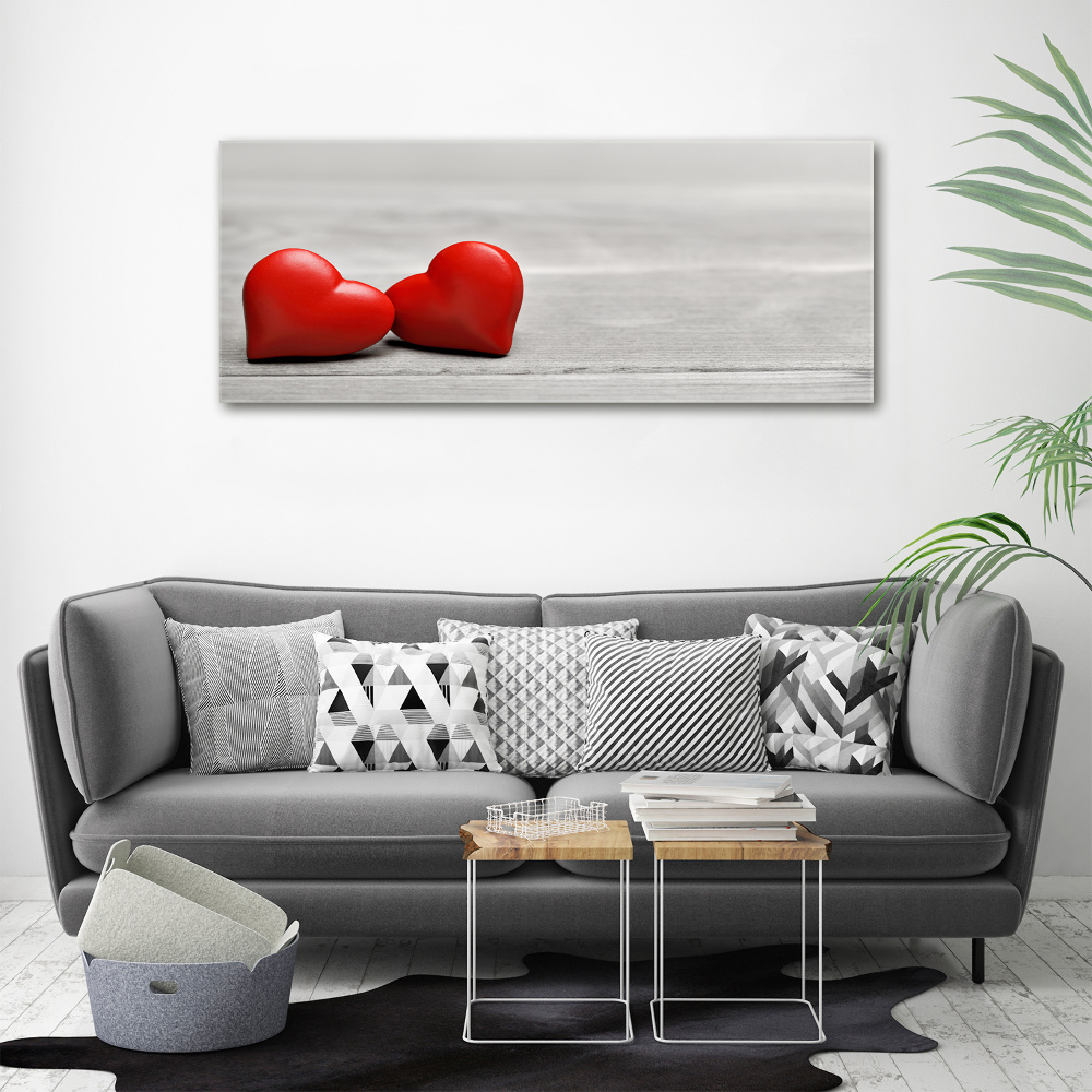 Wall art acrylic Hearts on wood