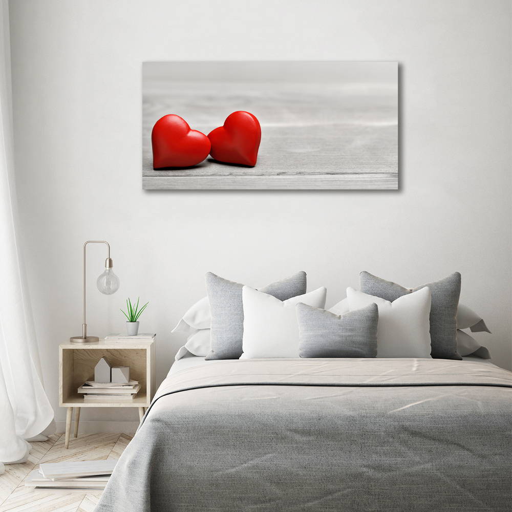 Wall art acrylic Hearts on wood