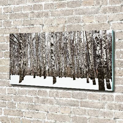 Wall art acrylic Birches in winter