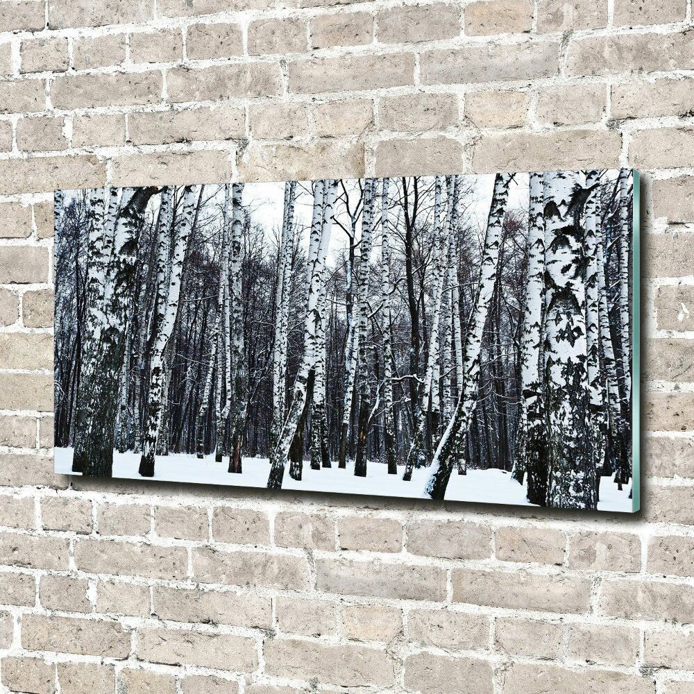 Wall art acrylic Birches in winter