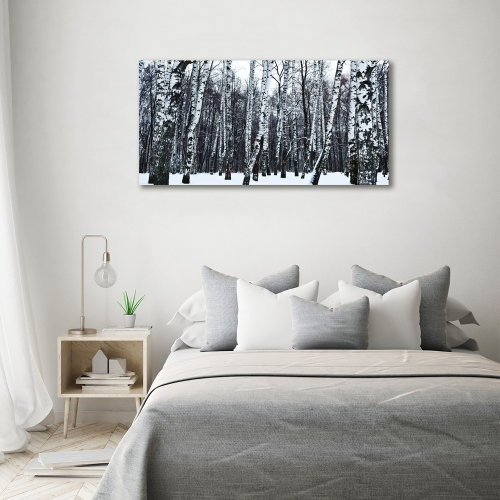 Wall art acrylic Birches in winter