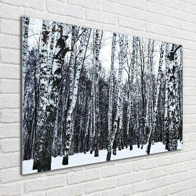 Wall art acrylic Birches in winter