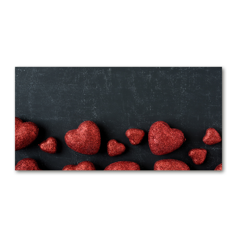 Acrylic print Hearts on the board