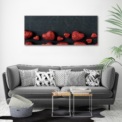 Acrylic print Hearts on the board