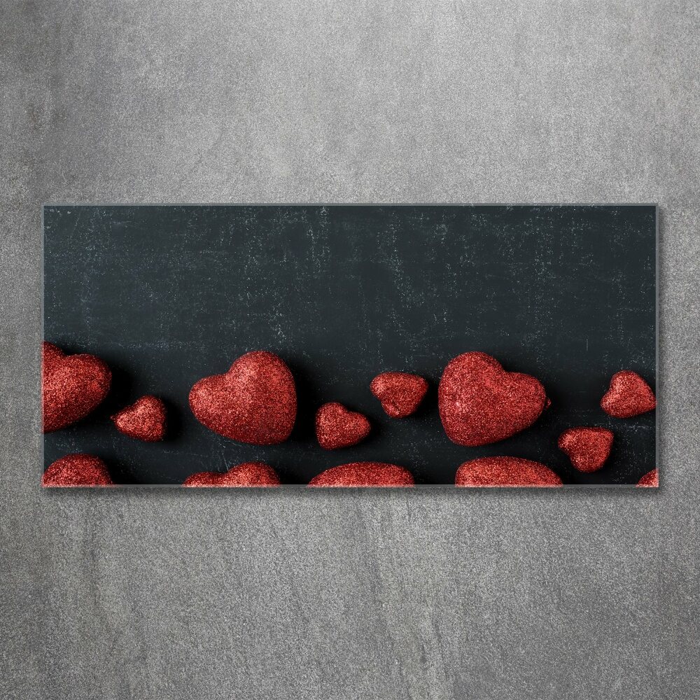 Acrylic print Hearts on the board