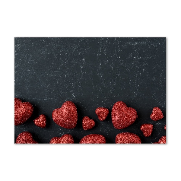 Acrylic print Hearts on the board