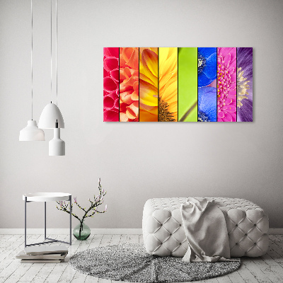 Wall art acrylic Colorful flowers