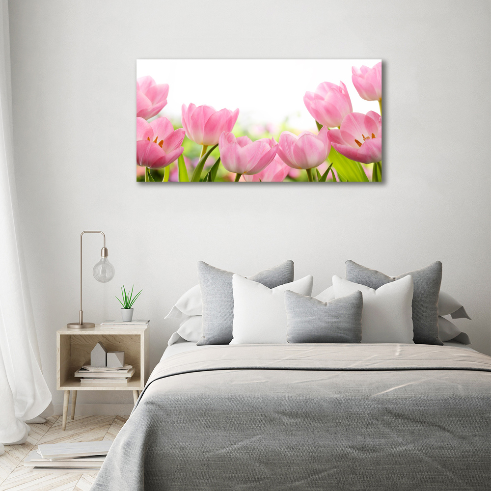 Acrylic wall art Pink tulips