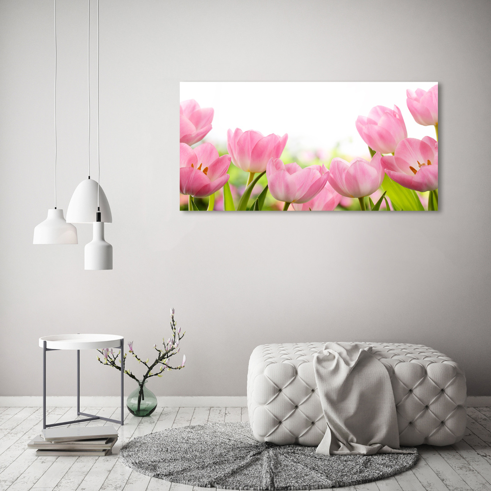 Acrylic wall art Pink tulips