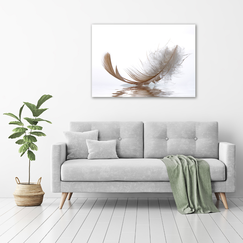 Wall art acrylic Feather on the water