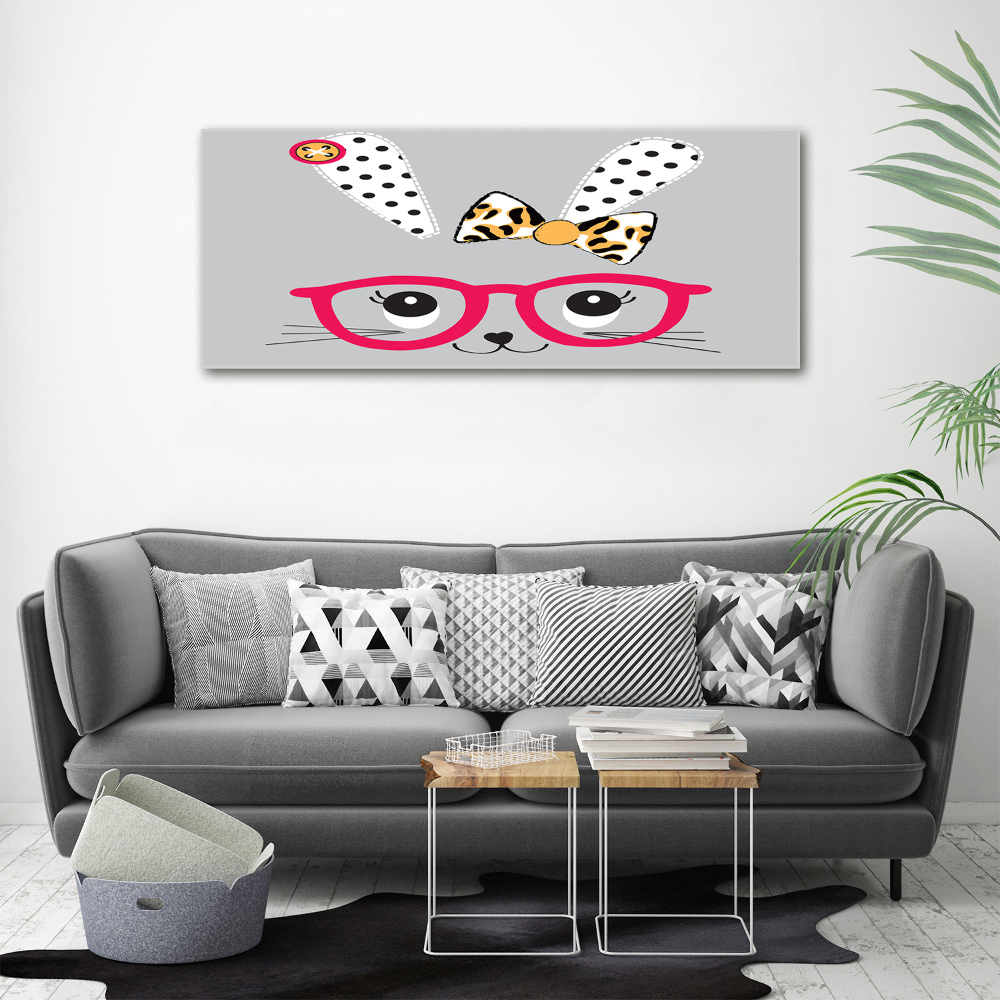 Print on acrylic Rabbit with glasses