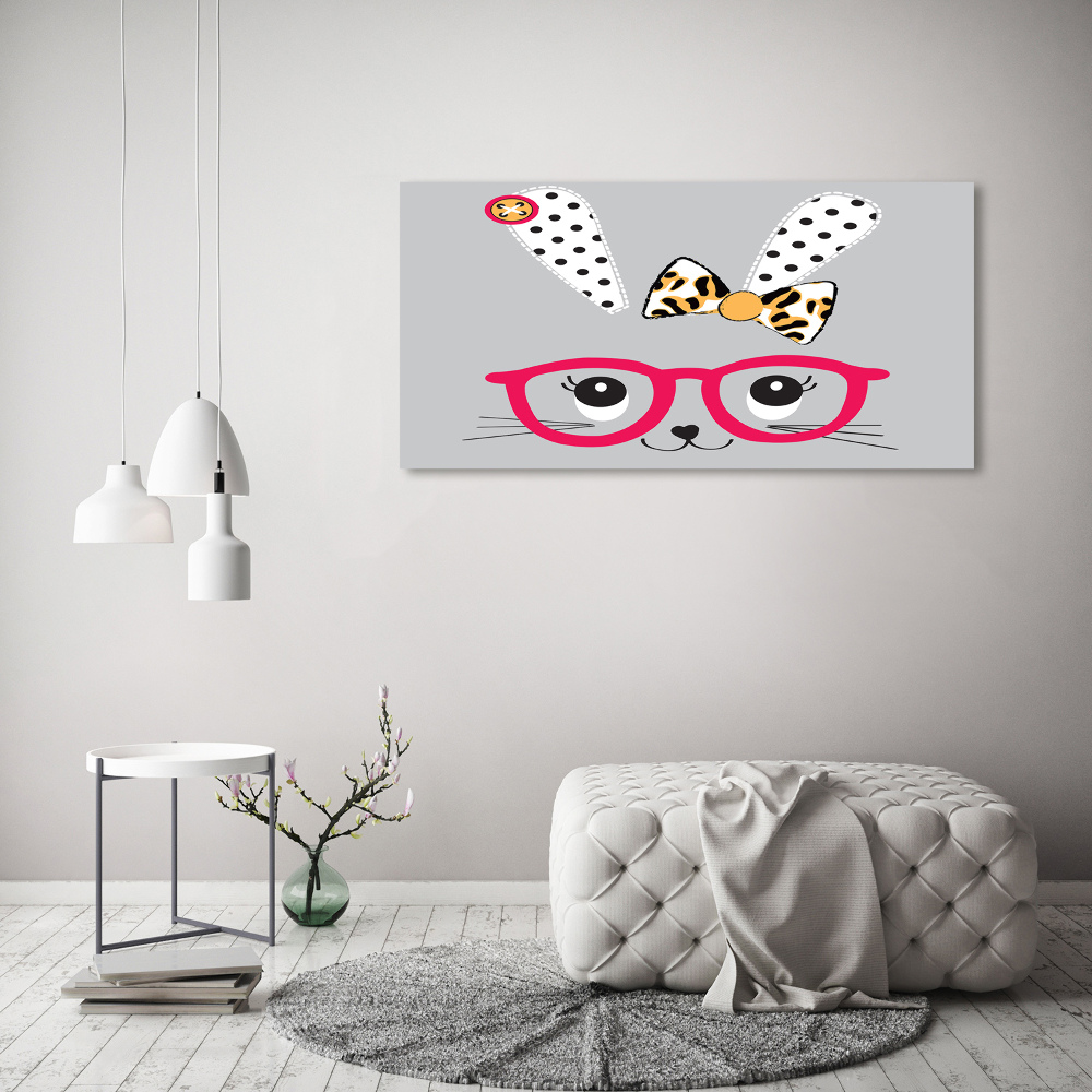 Print on acrylic Rabbit with glasses