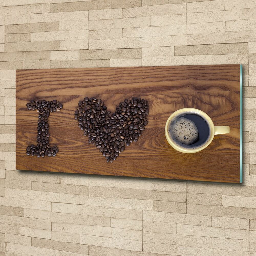 Glass acrylic wall art I love coffee