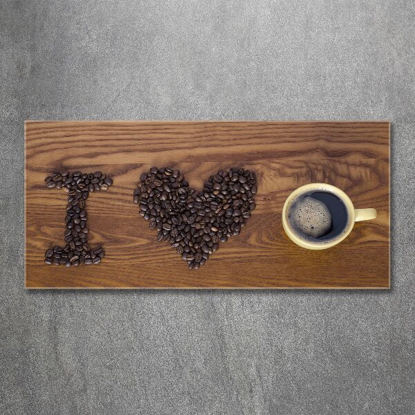 Glass acrylic wall art I love coffee