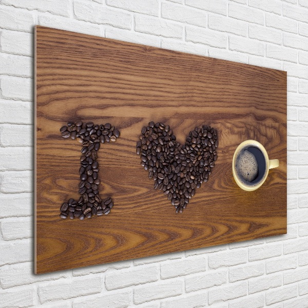 Glass acrylic wall art I love coffee