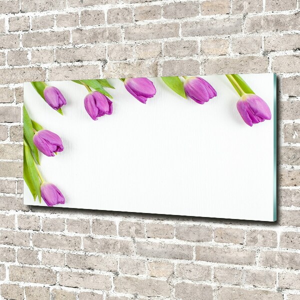 Acrylic wall art Violet tulips