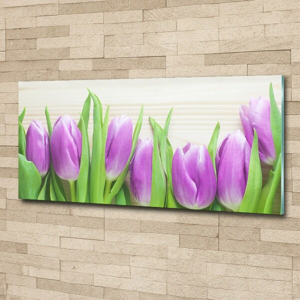 Acrylic wall art Violet tulips