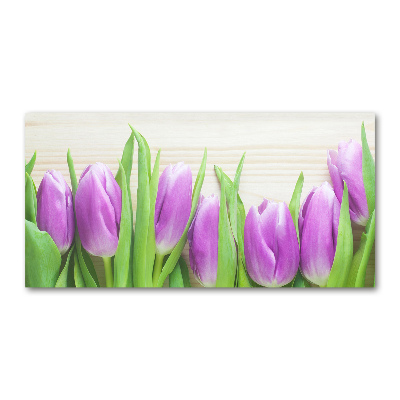 Acrylic wall art Violet tulips