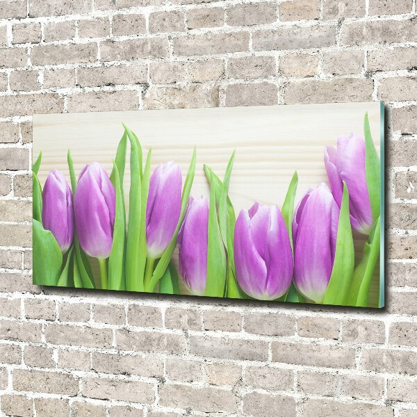 Acrylic wall art Violet tulips