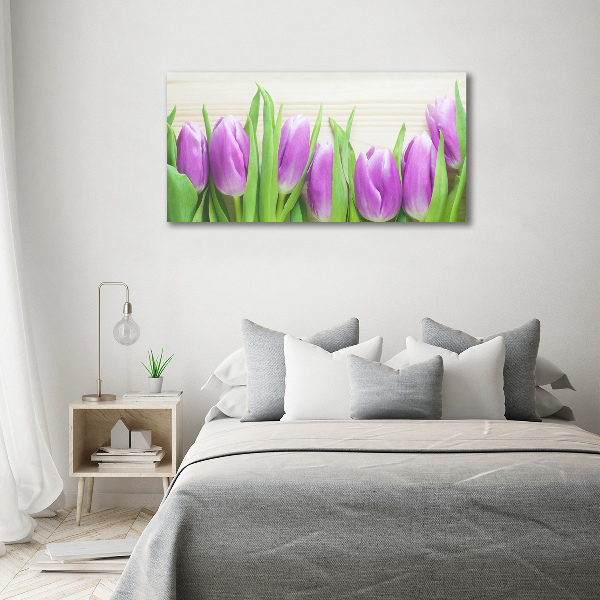 Acrylic wall art Violet tulips