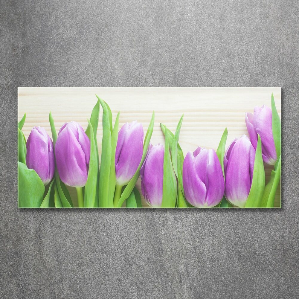 Acrylic wall art Violet tulips