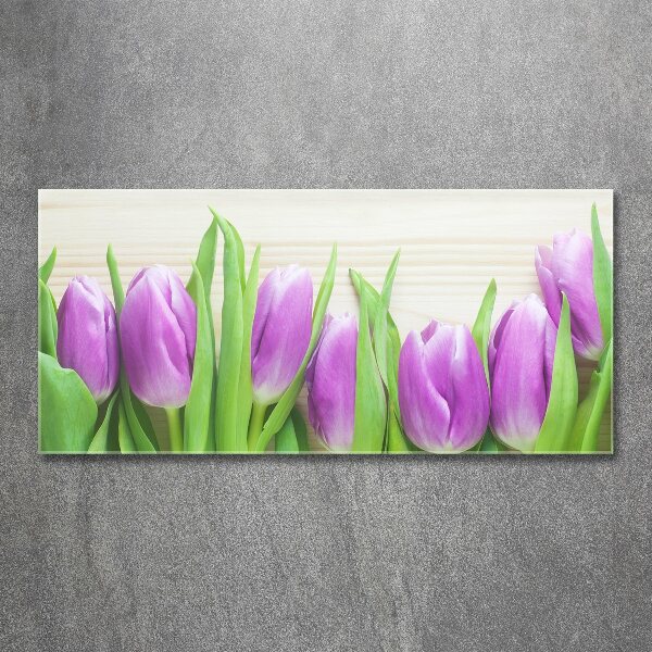 Acrylic wall art Violet tulips