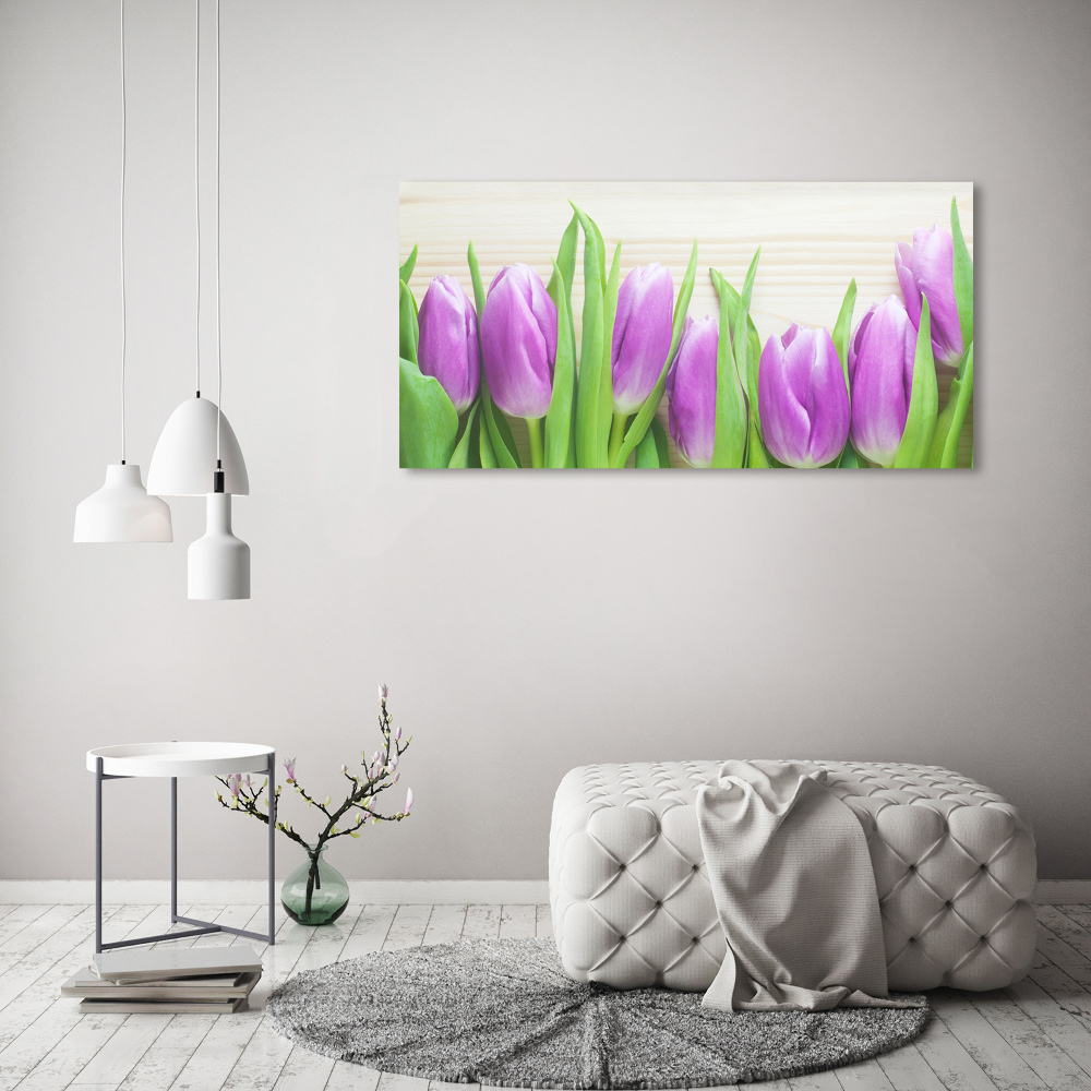 Acrylic wall art Violet tulips