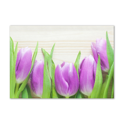 Acrylic wall art Violet tulips