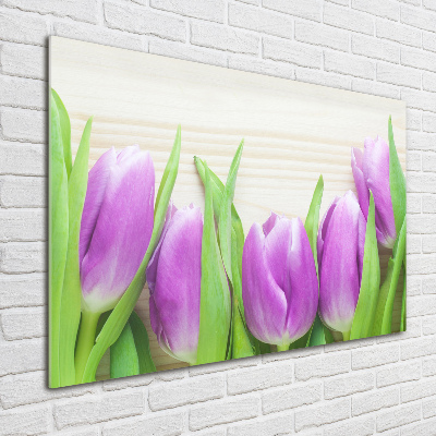 Acrylic wall art Violet tulips